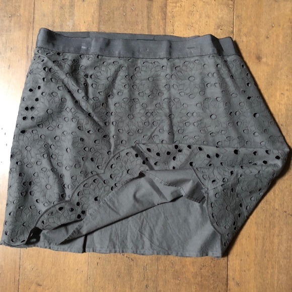 J. Crew Factory Eyelet Mini Skirt Slate Gray sz10 - Picture 5 of 5